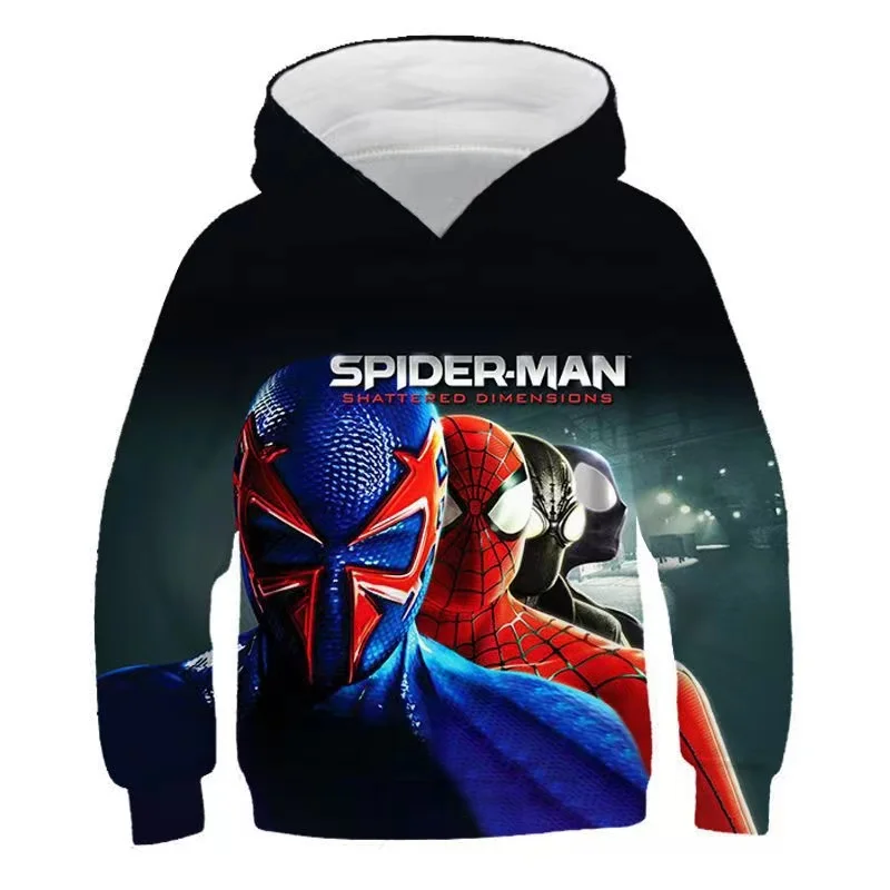 Marvel Spider-Man Iong-sleeved Hooded Sweatshirt Men\'s Children\'s Ioose Casual Cos Clothing Iong-sleeved Top Autumn Coat