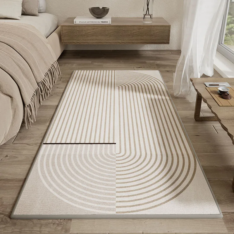 Japanese Style Bedroom Decor Bedside Rugs Thick Living Room Decoration Striped Rug Home  Anti-slip Mat Modern Study Plush Carpet