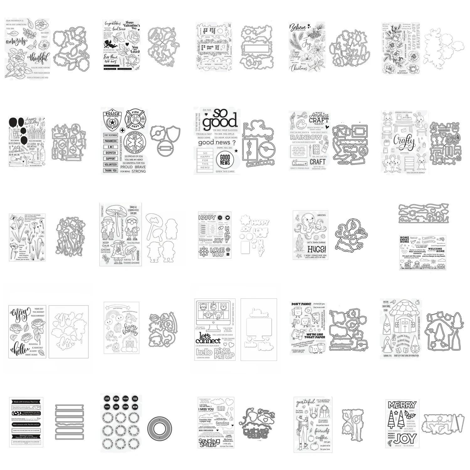 

Easter Valentine's Day Halloween Christmas Clear Stamps Cutting Dies Set for Scrapbooking Paper Making Frame Craft Card