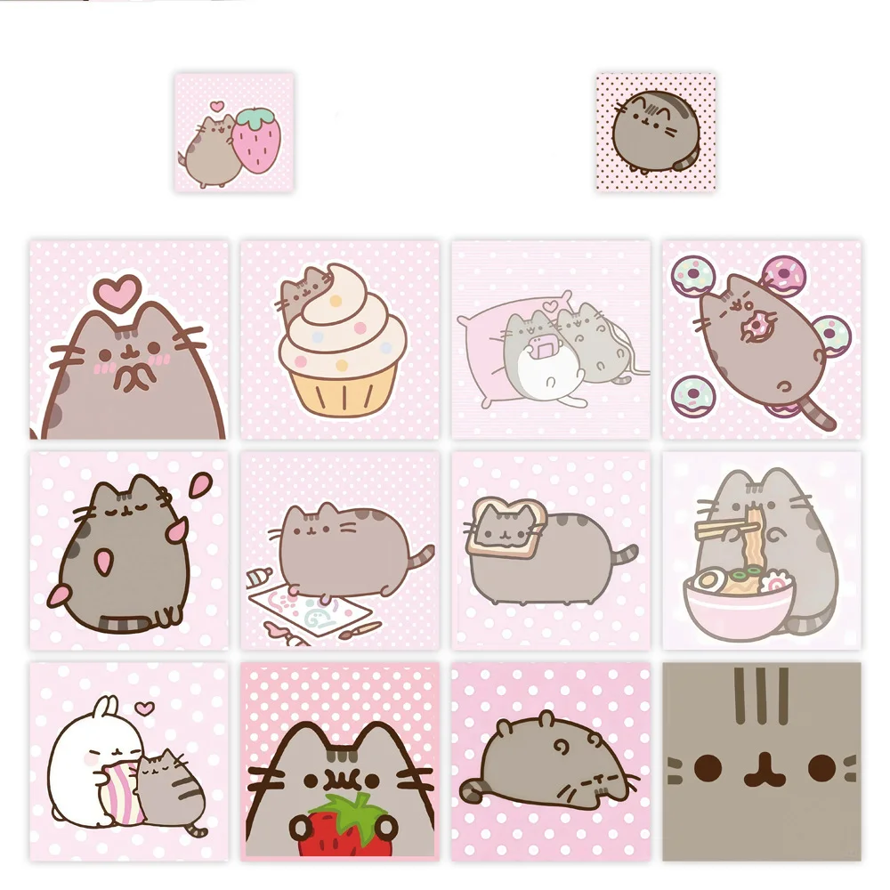 500 Stück/Rolle Cartoon Niedliche Pusheen Graffiti Rollaufkleber PVC-Material Personalisierbar DIY Handy-Umschlag Wasserdicht für Kinder – Detail 3