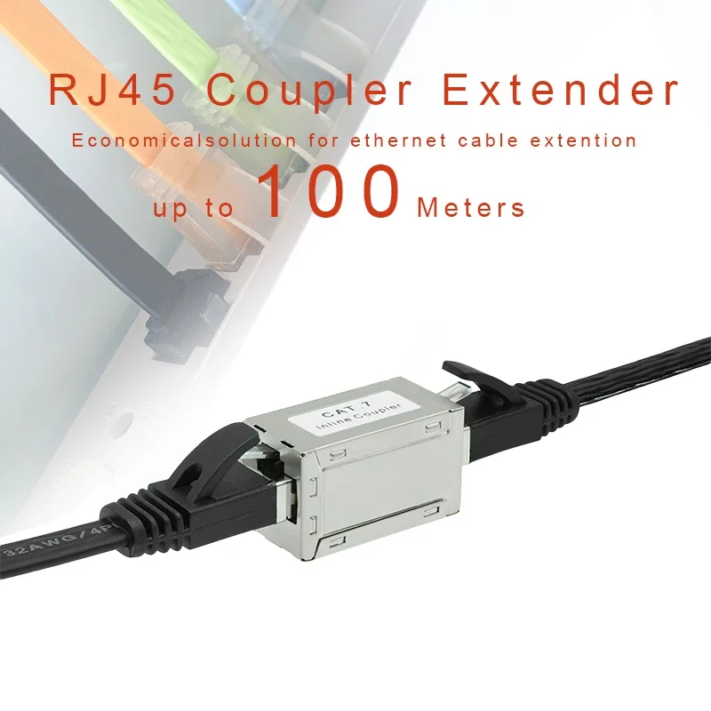 COMNEN RJ45 Fêmea para Fêmea CAT6/6A Blindado Keystone Acoplador Ethernet Inline Adaptador Extensor Ethernet Cabo Ethernet