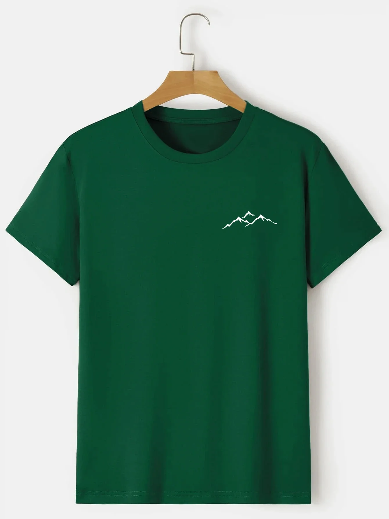 Мужская футболка с коротким рукавом, круглым вырезом и принтом