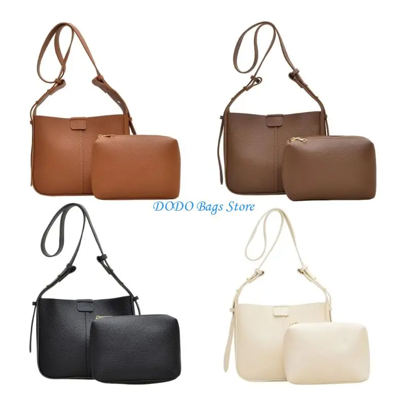 

Large Capacity Crossbody Bag for Women Bucket Bag Commuting Bag Stylish Shoulder Bag PU Leather Bag