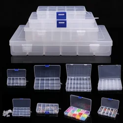 10/15/24/36 Grids Plastic Organizer Box Storage Container Jewelry Box With Adjustable Dividers For Beads Arts DIY Crafts Storage