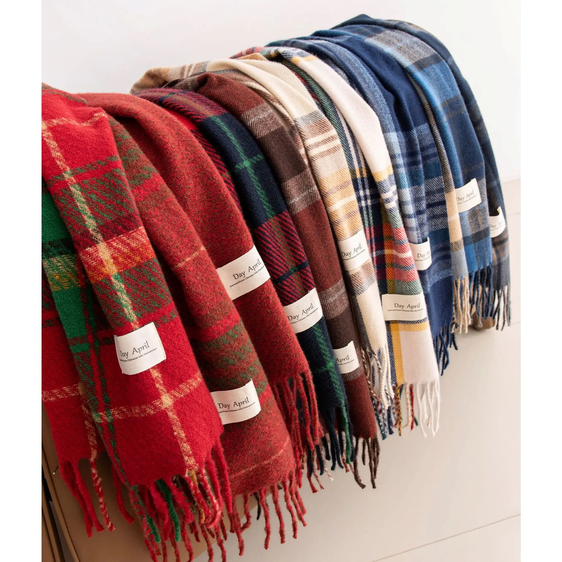 Christmas Red Plaid Winter Female Lattice Imitation Cashmere Scarf Autumn And Winter Thick Fashion Warm Wild Scarf Shawl