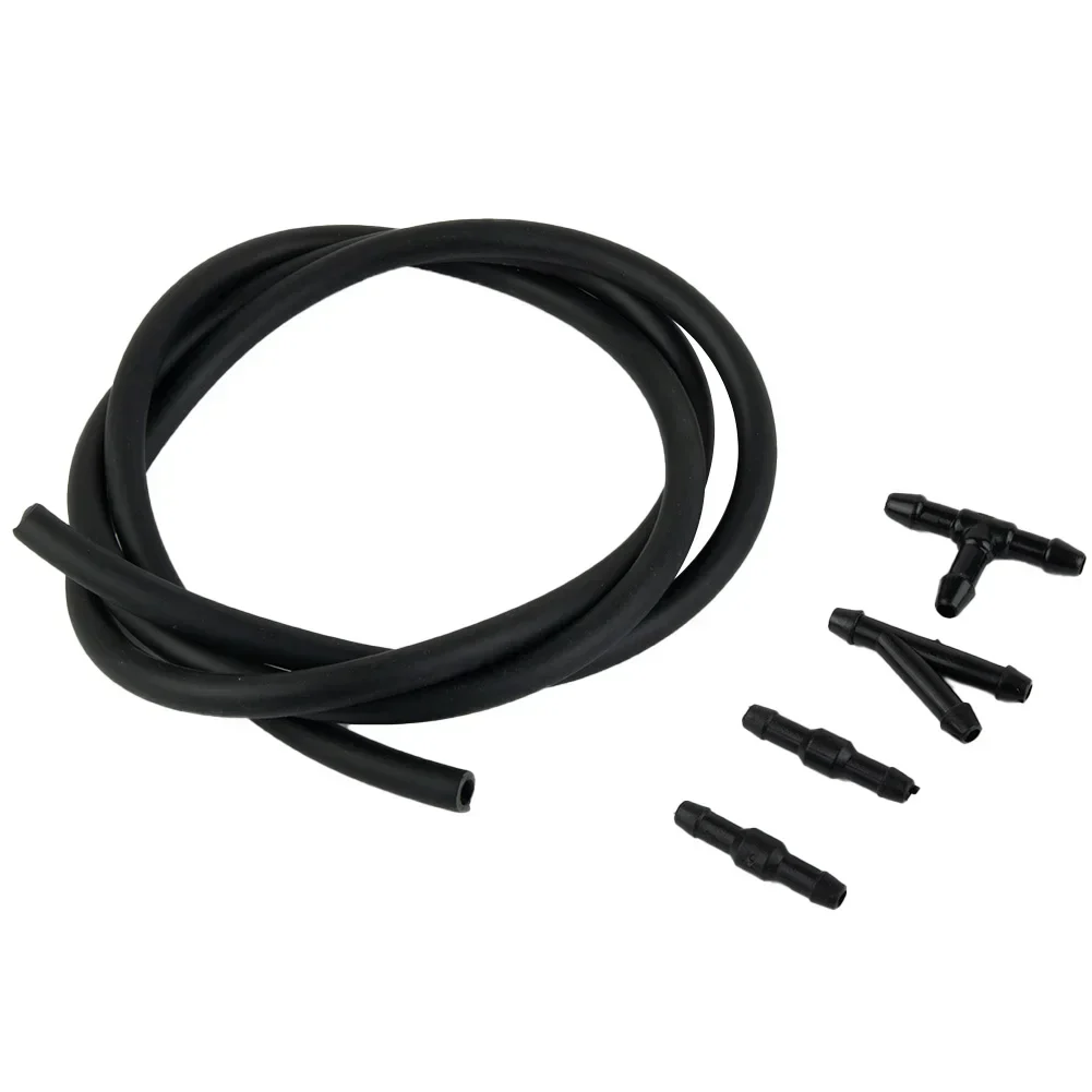 High Quality Brand New Replacement Useful Hose Washer Jet Windshield T-Type Tube Pipe 100cm Accessories Black Car