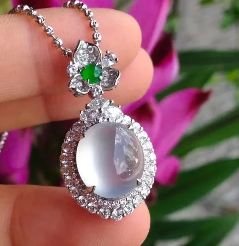 قلادة العقيق الجليد الطبيعي للنساء ، قلادة أزياء رائعة ، أسلوب لطيف