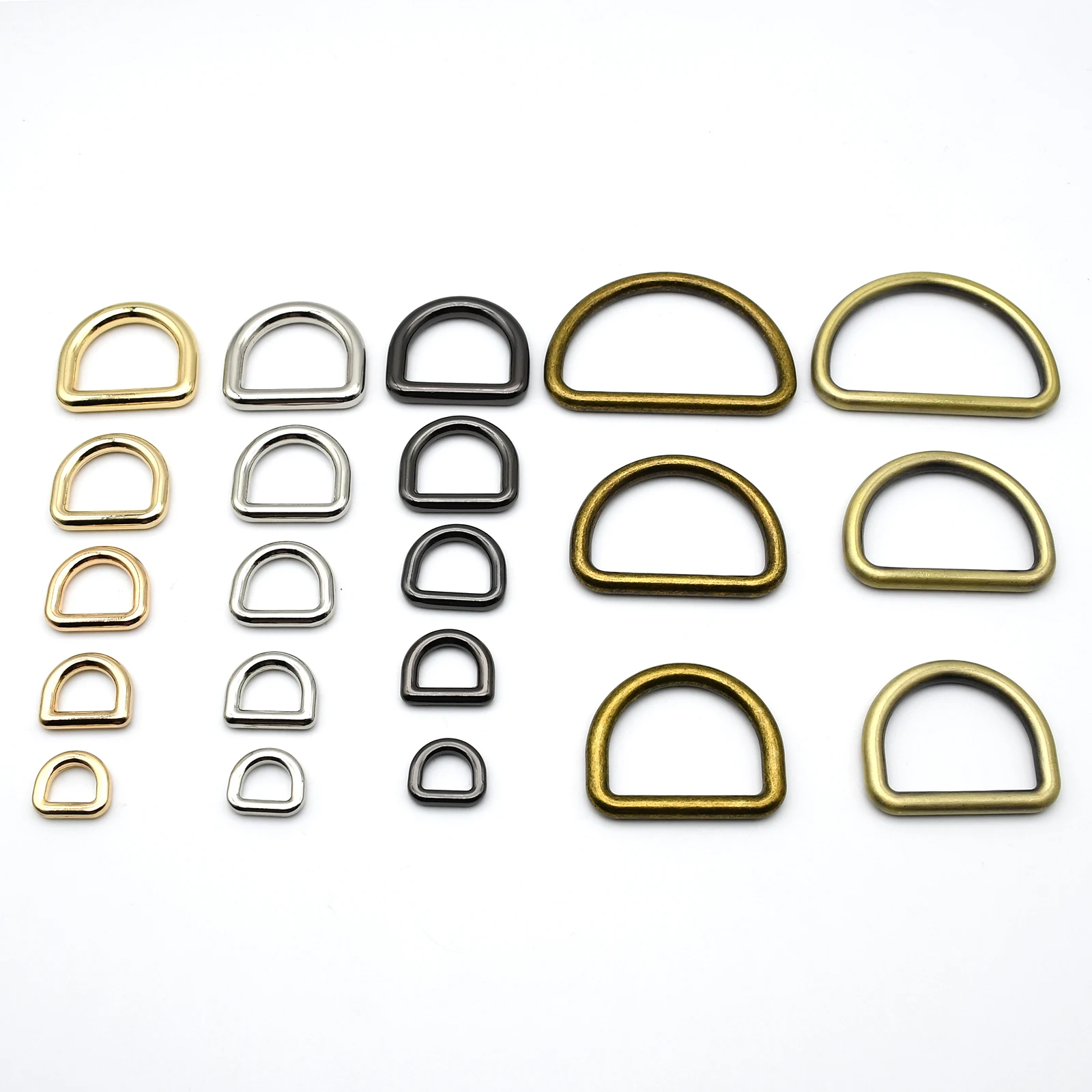 2 Pcs Metal D Ring Buckles Dee Ring Loops Mold Cast for Leather Craft Bag Strap Parts Webbing Belt Garment DIY Accessories