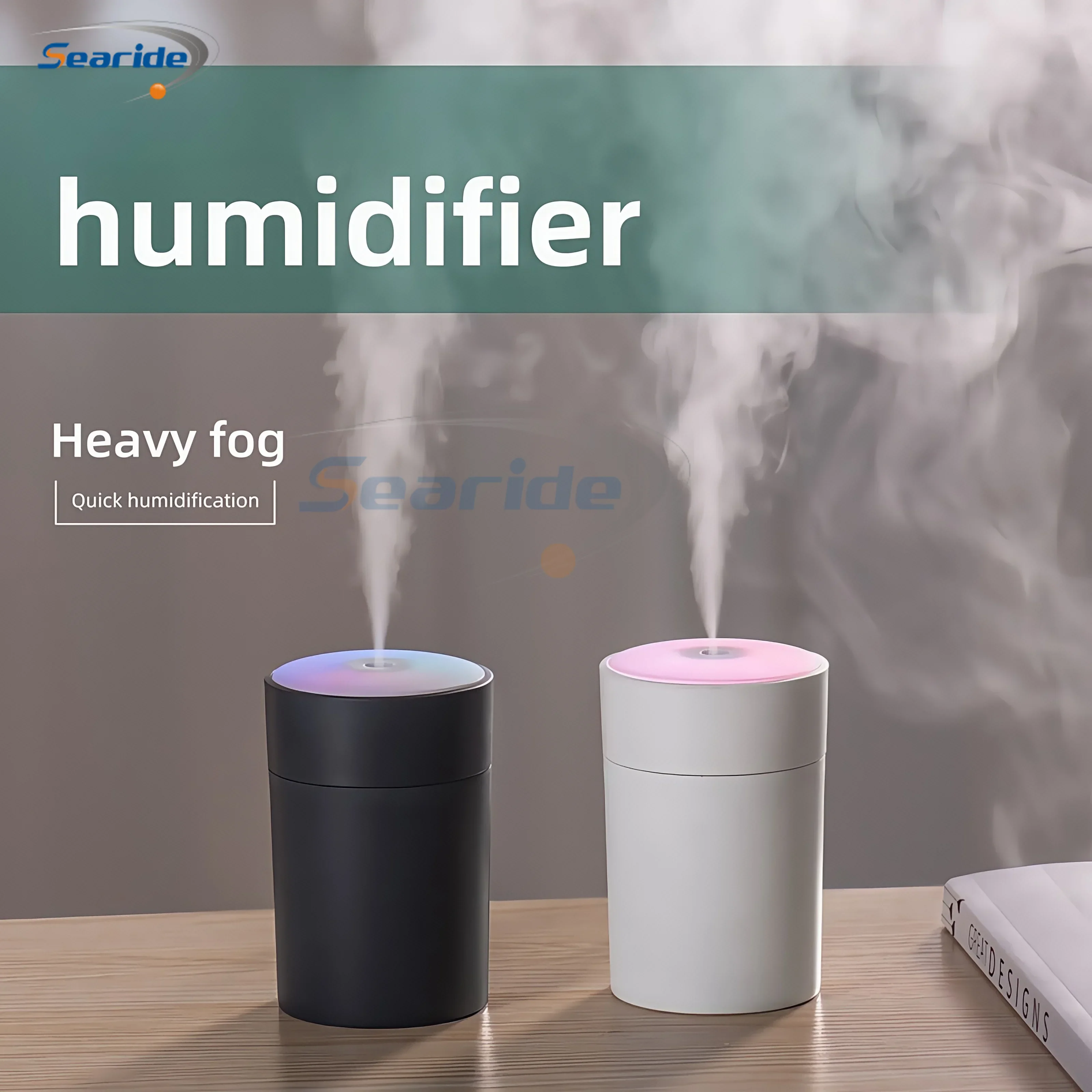 200ML Car Air Humidifier Portable Mini Spray Mist Humidifier with LED Light USB Powered Essential Oil Diffuser For Bedroom Home