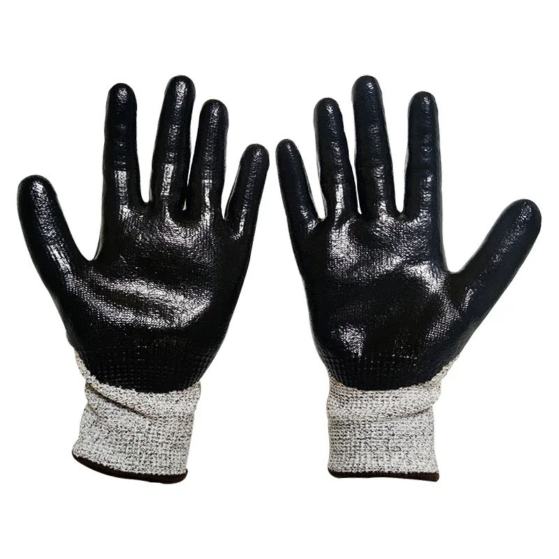 High Quality XL Size Impregnated Rubber Gloves Level 5 Cut-Resistant Anti-Slip Customisable Industrial & Kitchen Safety Gloves