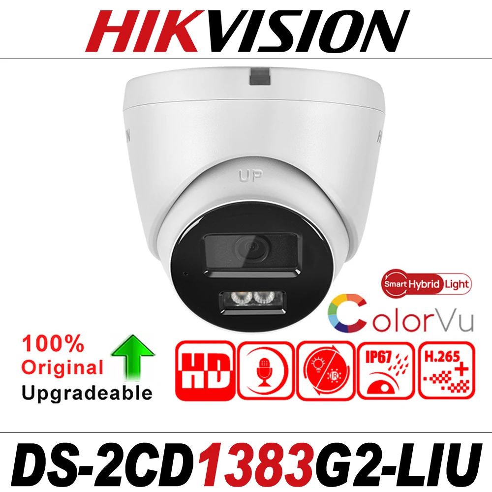 Hikvision DS-2CD1383G2-LIUF 8MP luz híbrida inteligente torre fixa rede câmera IP detecção de movimento suporte slot SD H.265 +