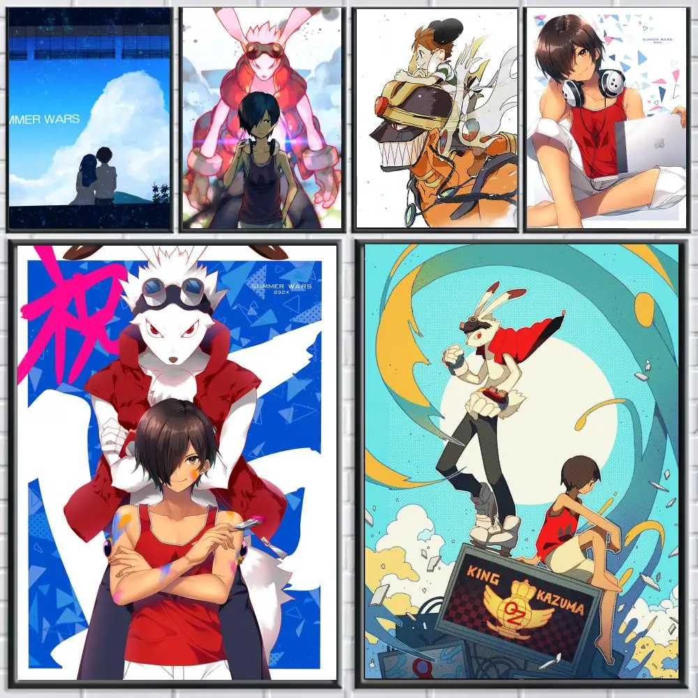 anime S-Summer Wars-S Poster Peel and Stick Wall Art for Cafe Office Bar and Home Decoration