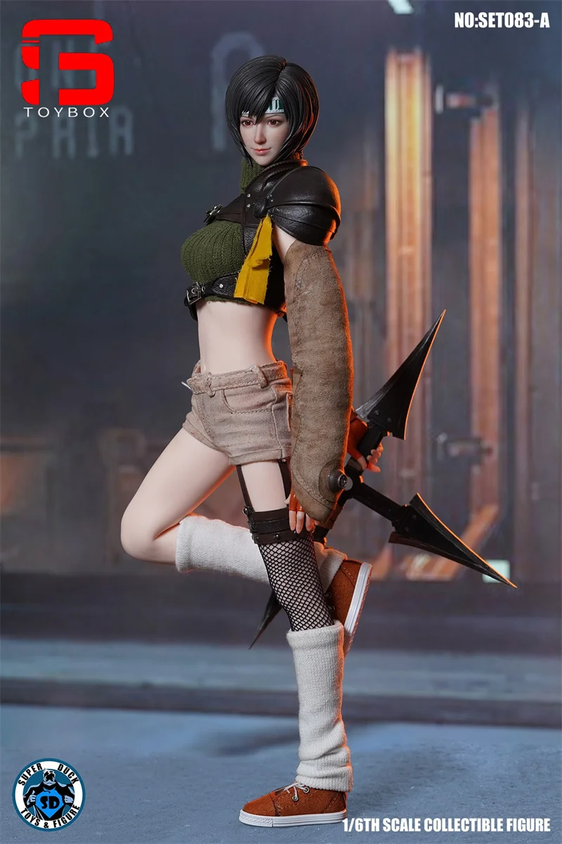 Super pato set083 1/6 yuffie cabeça esculpir traje roupas modelo caber 12 ''tbl ph s16a s18a figura de ação feminina corpo