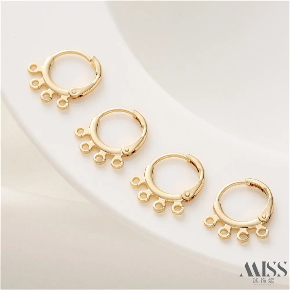 14K حقيبة أقراط ذهبية محلية الصنع شرابة متعددة معلقة لتقوم بها بنفسك الأقراط اليدوية العمل في التقدم اكسسوارات المواد خواتم الأذن السنانير