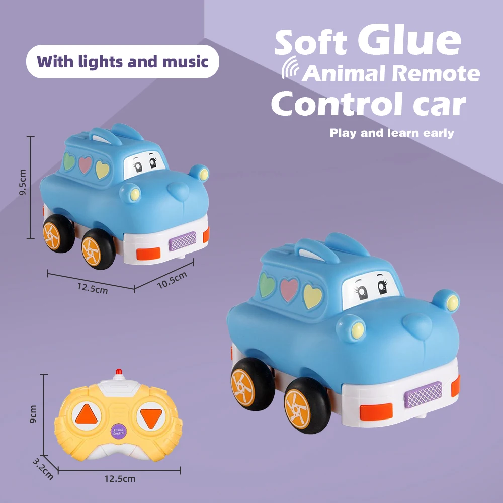 Coche de dibujos animados RC Taxi con Control remoto, resistente a caídas y golpes, coche eléctrico impermeable, iluminación musical inteligente, regalo de cumpleaños para niños