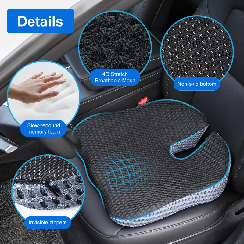 

Ergonomic Wedge Car Seat Cushion for Driving, Enhanced Breathability & Support, Car Cushions for Improve Vision/Posture