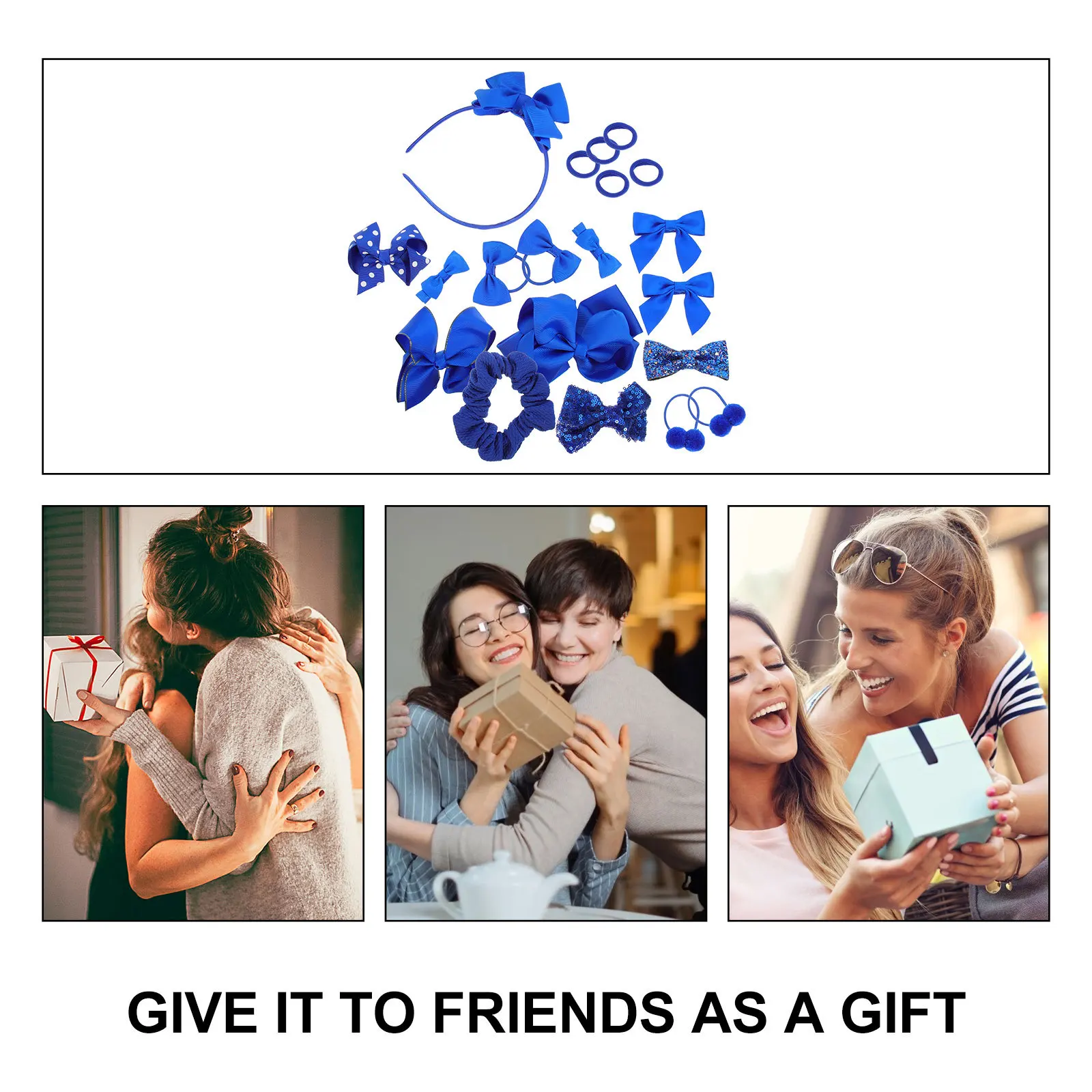 

20 шт., аксессуары для волос для девочек, бордовые, синие заколки с бантом для волос, резинки для волос, повязка на голову, вечерние, для путешествий, дня рождения, заколки для девочек