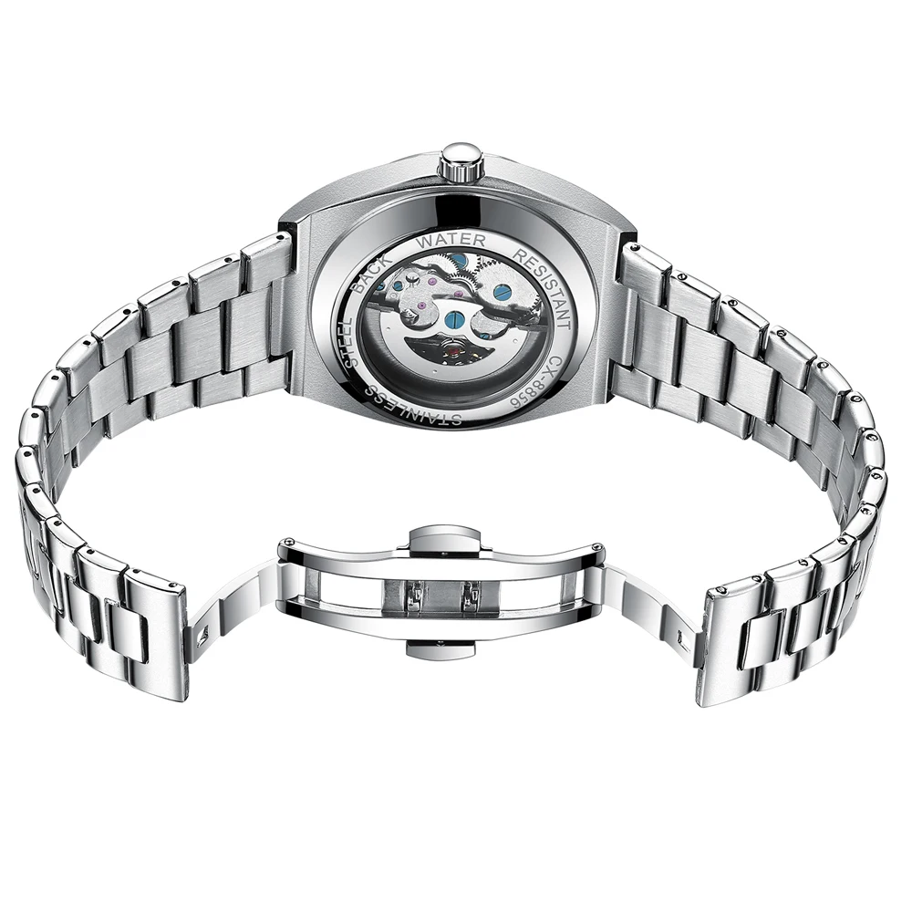 CHENXI Brand Classic Mens Watches Top Luxury Moon Phase Automatic Mechanical Watch For Men Stainless Steel Waterproof Wristwatch