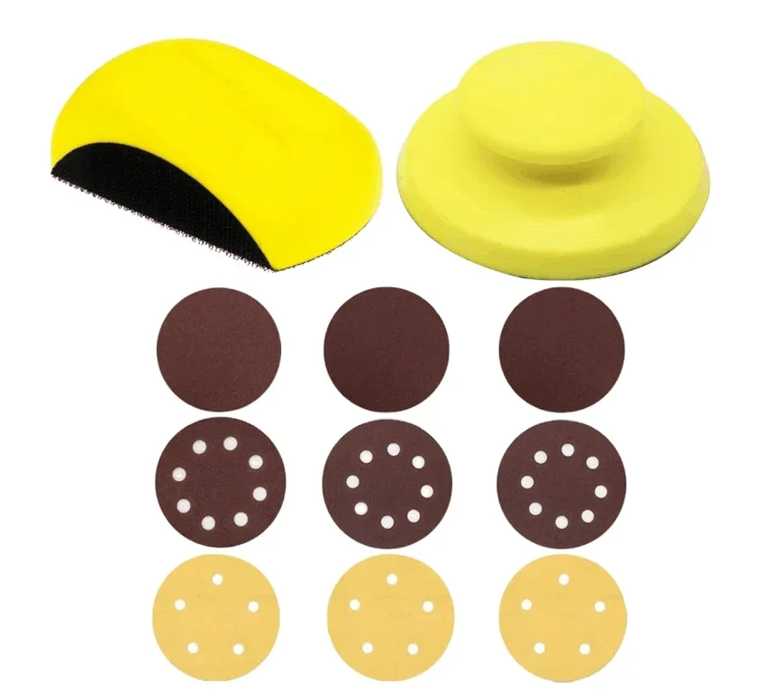 Abrasive tools Hand Sanding Block Round Shaped Hand Grinding Block hook and loop hand foam pad