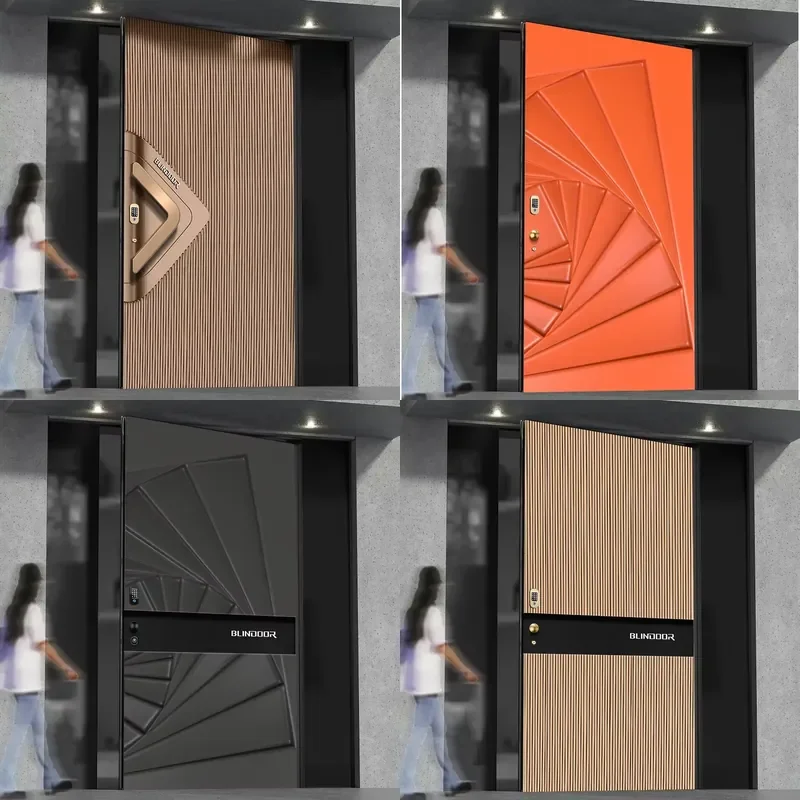2026 Turkish Style Heavy Aluminum Security Door with Multi-point for Villas