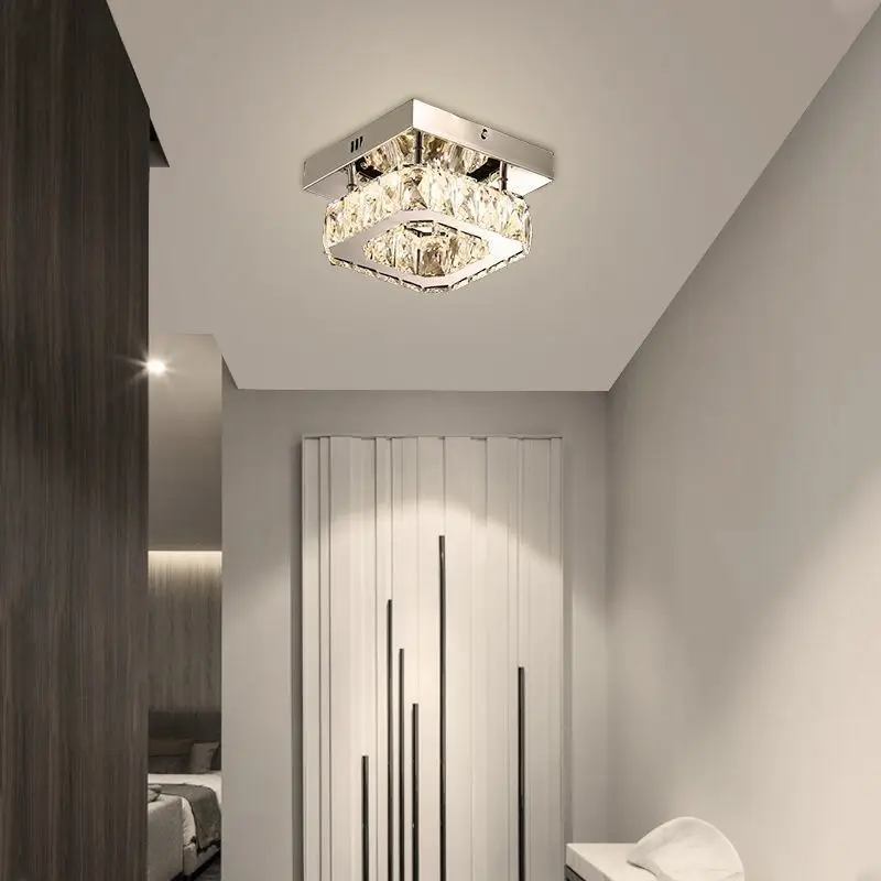 

Nordic square crystal corridor lights, balcony lights, led ceiling lights, postmodern minimalist entrance corridor lights, and c