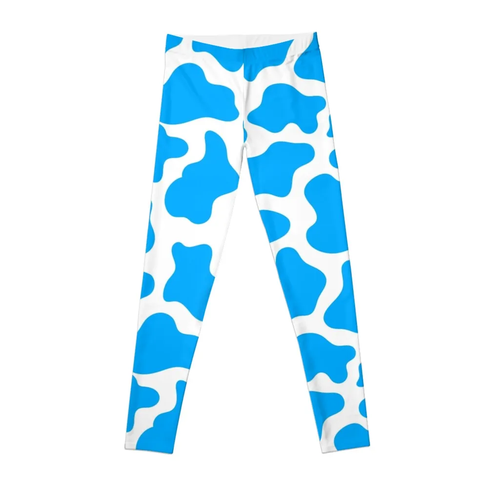 

Blueberry Cow : blue cow pattern Leggings Women's trousers gym top Womens Leggings