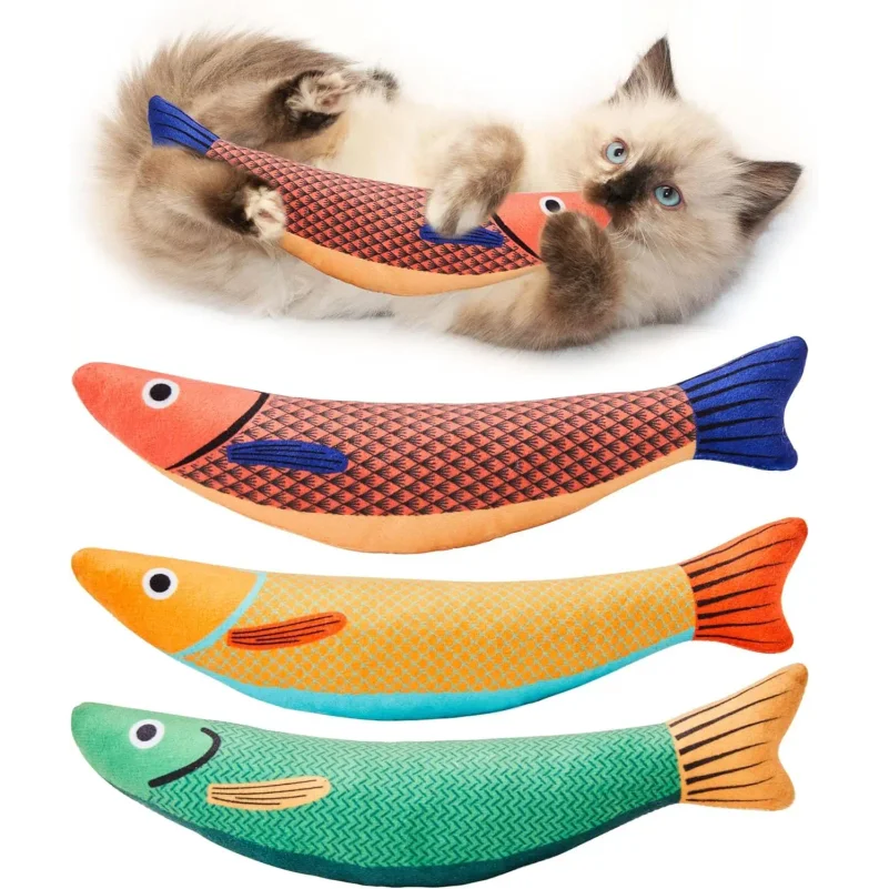 

Cat Toys Fish,Teeth Grinding Catnip Toys,Soft and Durable,Kitten Toys Interactive Sounding Cat Chew Bite Plush Toys Cat Supplie
