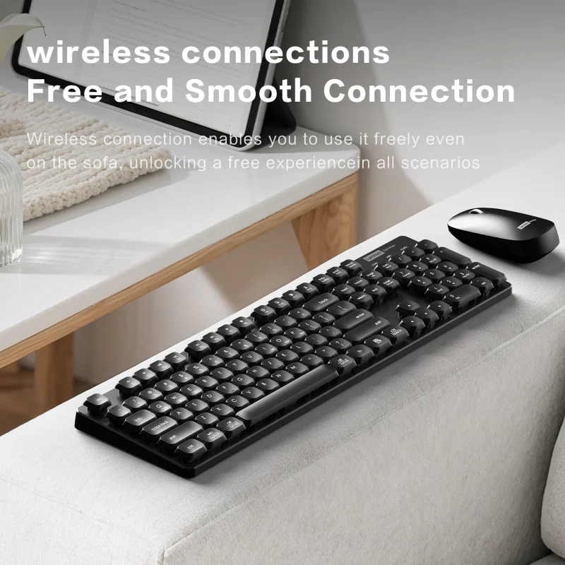 جناح LenovoKN270 اللاسلكي، اتصال ثلاثي القنوات، مفاتيح وظائف الوسائط المتعددة، نقل مستقر لمسافات طويلة، للألعاب والمكتب
