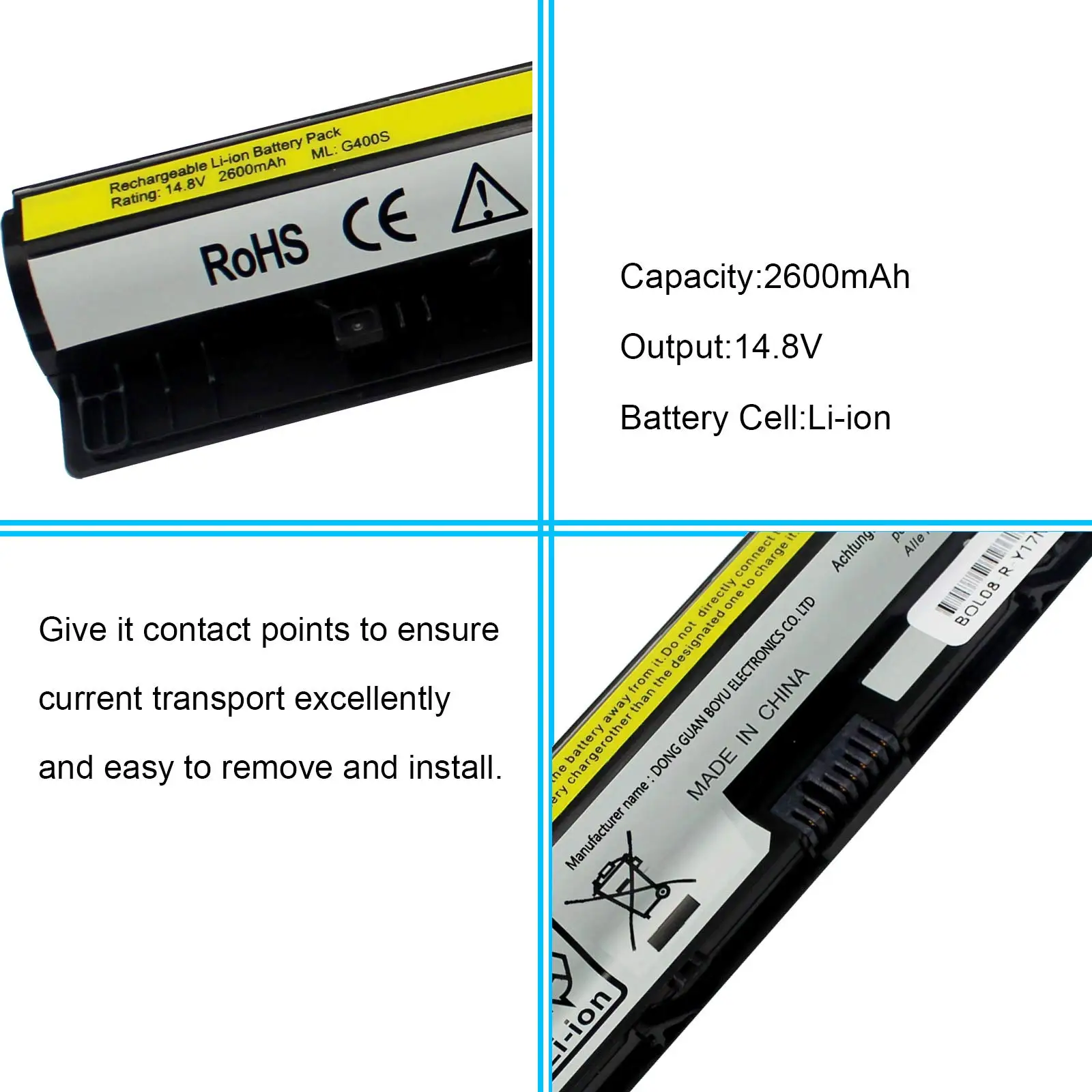 Batería L12M4E01 para ordenador portátil, pila para Lenovo L12L4A02 L12M4A02 L12S4E01 IdeaPad G400S G405S G500S G510S S410P Z710 Z40-70 Z50-70 G40-70