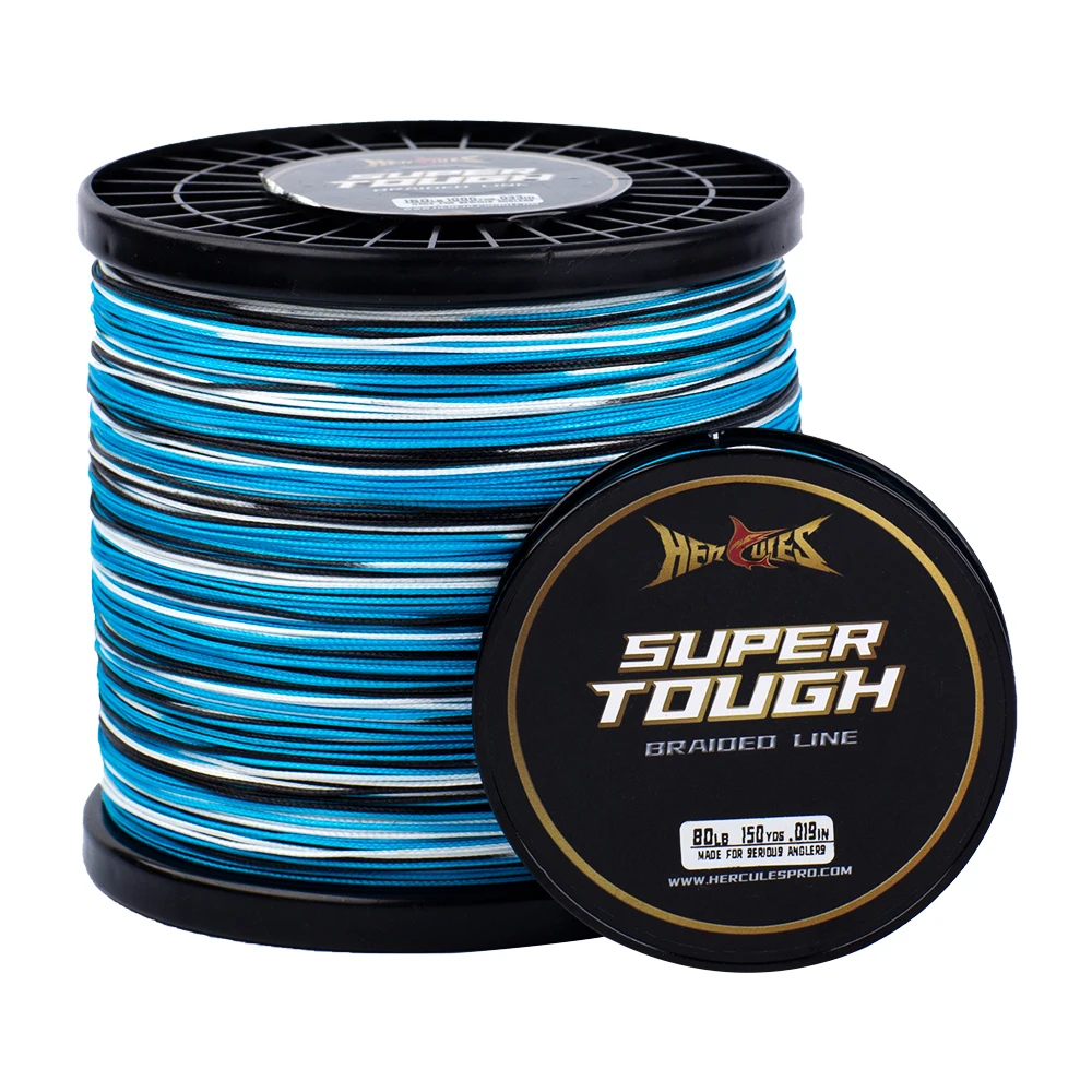 HERCULES 150/300/500YDS 4 Strands 8 Strand   Camo Green Weaves PE Braided Fishing Line Multifilament Line SUPER TOUGH 10-160LB