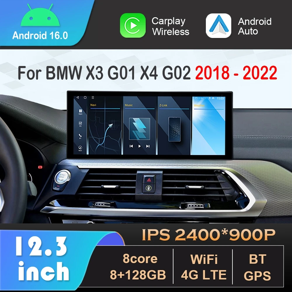 Android 14 QLED Bildschirm 4G Wifi für BMW X3 G01 X4 G02 2018 - 2022 EVO System Auto Radio Video Multimedia Player Carplay DSP Stereo