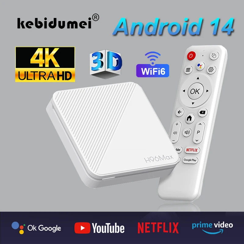 4k android 14 tv stick set hdr10 + caixa superior 2.4ghz + 5ghz modo duplo wifi 6 tv box bluetooth media player suporte youtube netflix