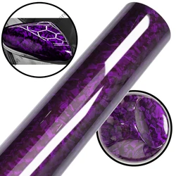 Carbon Fiber Car Stickers Purple Crystal Vinyl Film Forged Carbon Fiber Wrapping Vinyl Auto Tuning Covers for Car Accessories