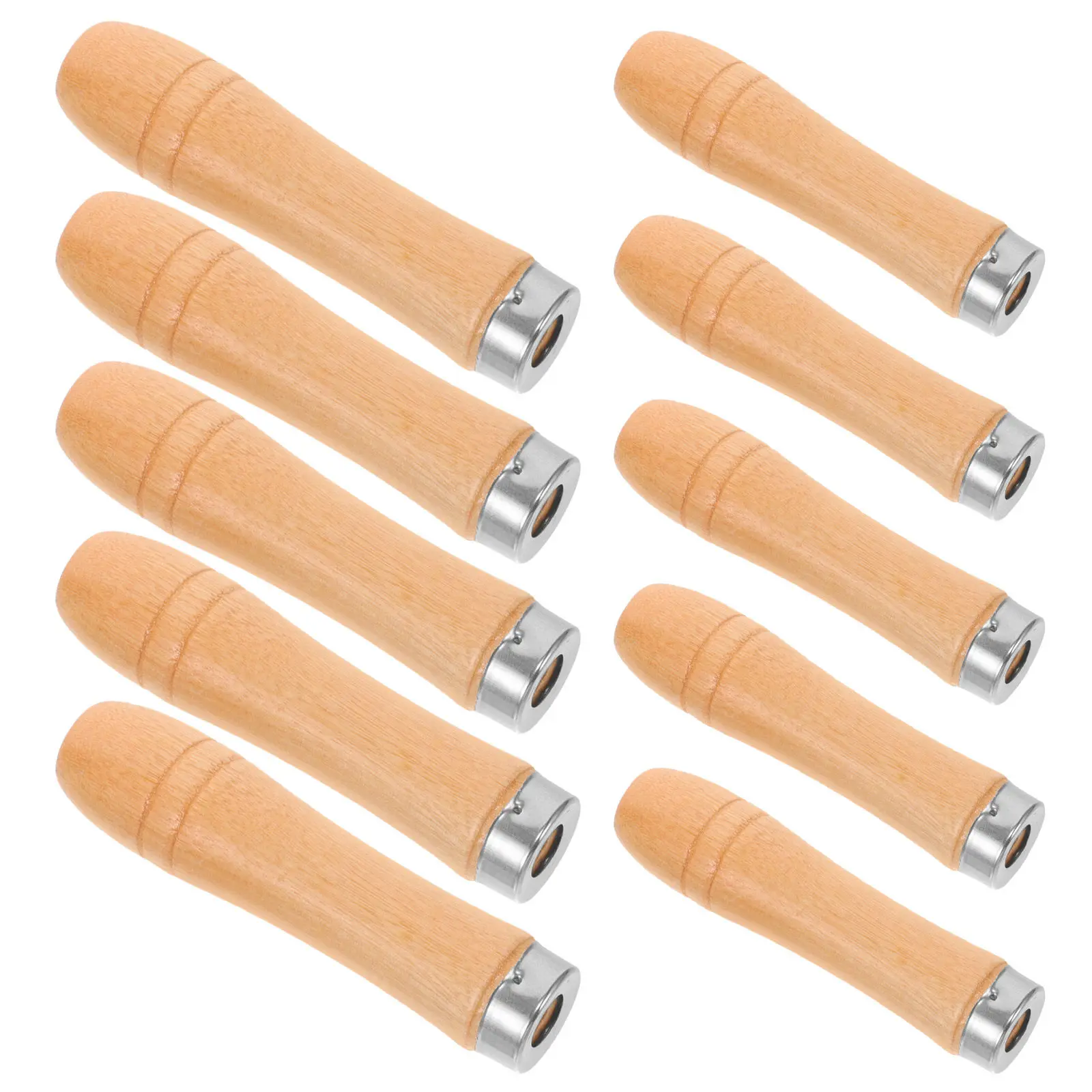 

10Pcs Wooden Rasp Handle Sturdy Construction Comfortable Non-Skid Grip for Files Hand Drill Craft Making Long-Lasting Use