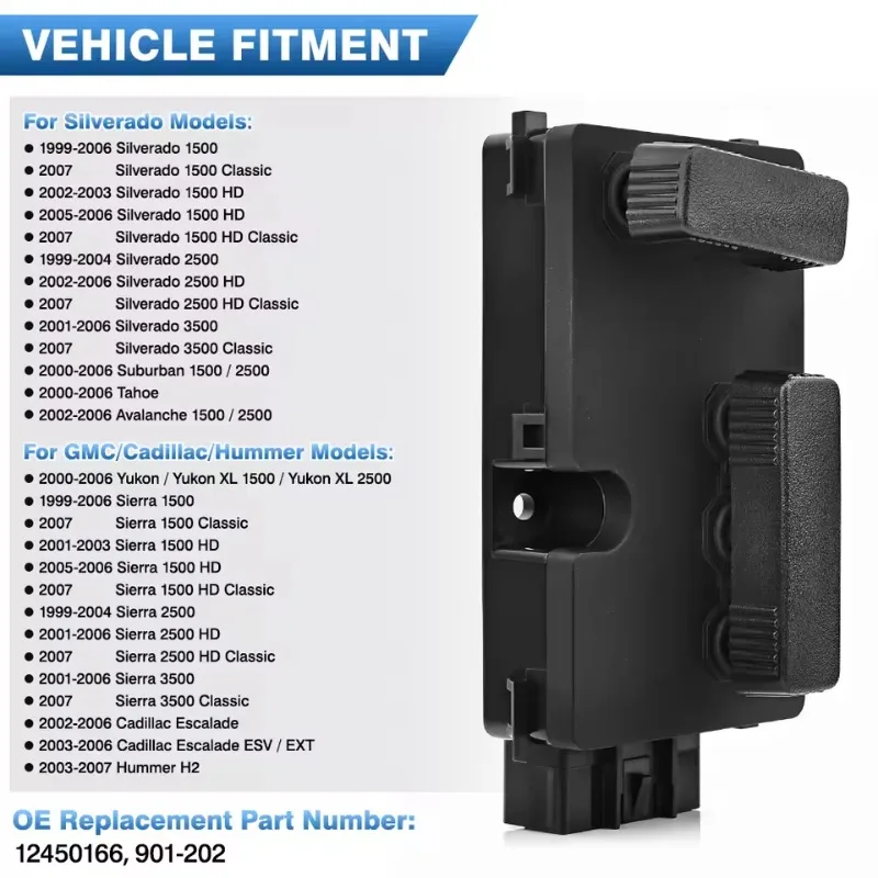 12450166 Power Seat Adjust Control Switch for Chevy Silverado Avalanche Suburban Tahoe for GMC Sierra Yukon Cadillac 2002-2006