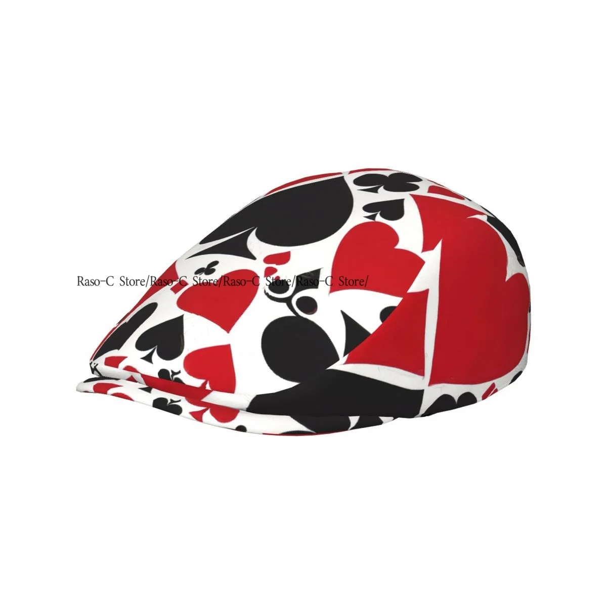 Adult Flat Cap Poker Card Suits Unisex British Style Newsboy Cap Ivy Peaked Hat Casual Outdoor Driving Beret Hat