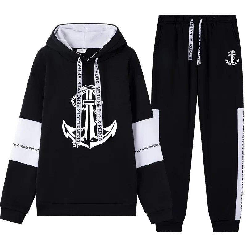 

Outdoor Quality Autumn Winter Simple Mens Tracksuit Casual Sports Hooded Single Sweatshirts And Sweatpant Comfort Sports Fitness