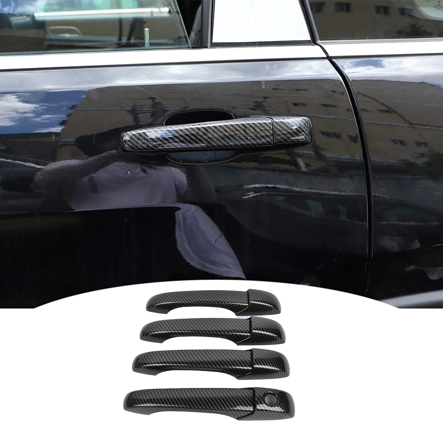 Carbon Fiber Door Handle Cover Fit for Dodge Avenger Sedan GTS 2008~2014 Car Accessories Gadget Decorate Stickers 2009 2010 2013