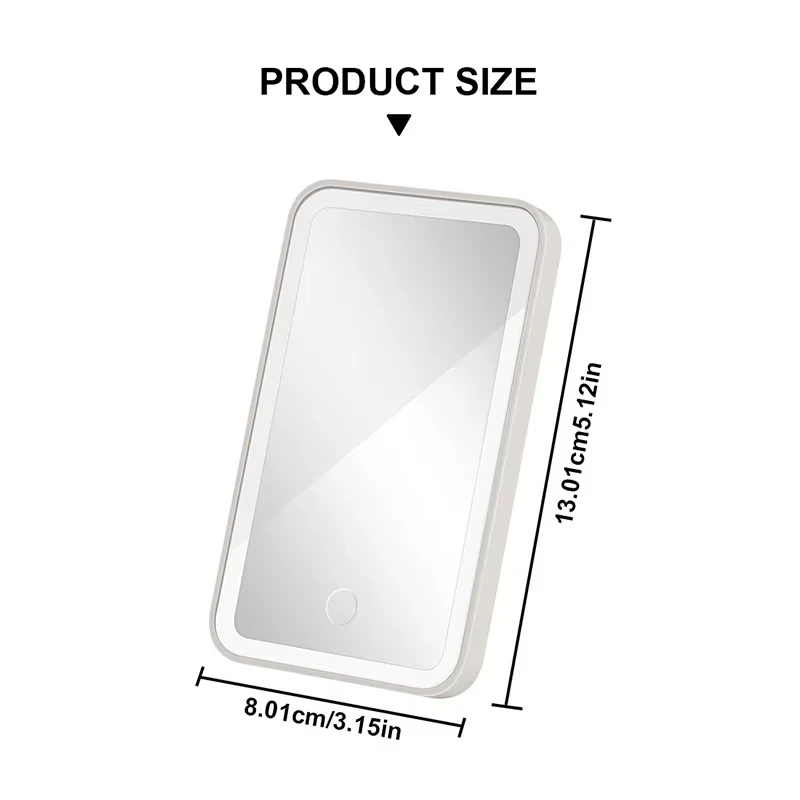 Car Interior Mirrors Sun Visor Plate LED HD Makeup Mirror for Girls Women Rechargeable Fill Light Universal Thin Vanity Mirror