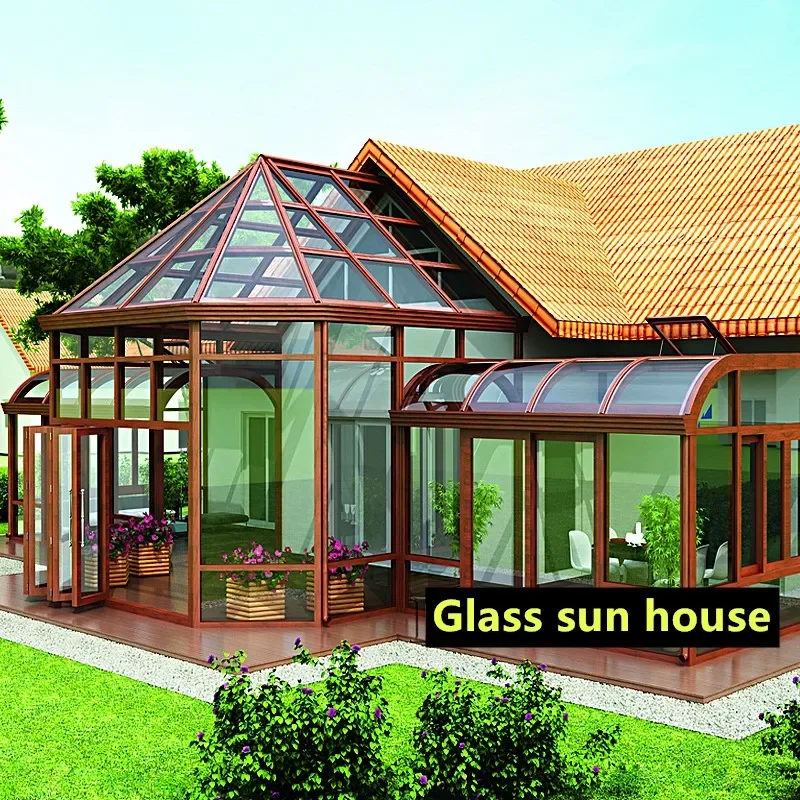 Modern Aluminum Glass Sunroom Waterproof Triangle-Molded Insulating Glass Outdoor Direct China Factory-Door Window Manufacturer