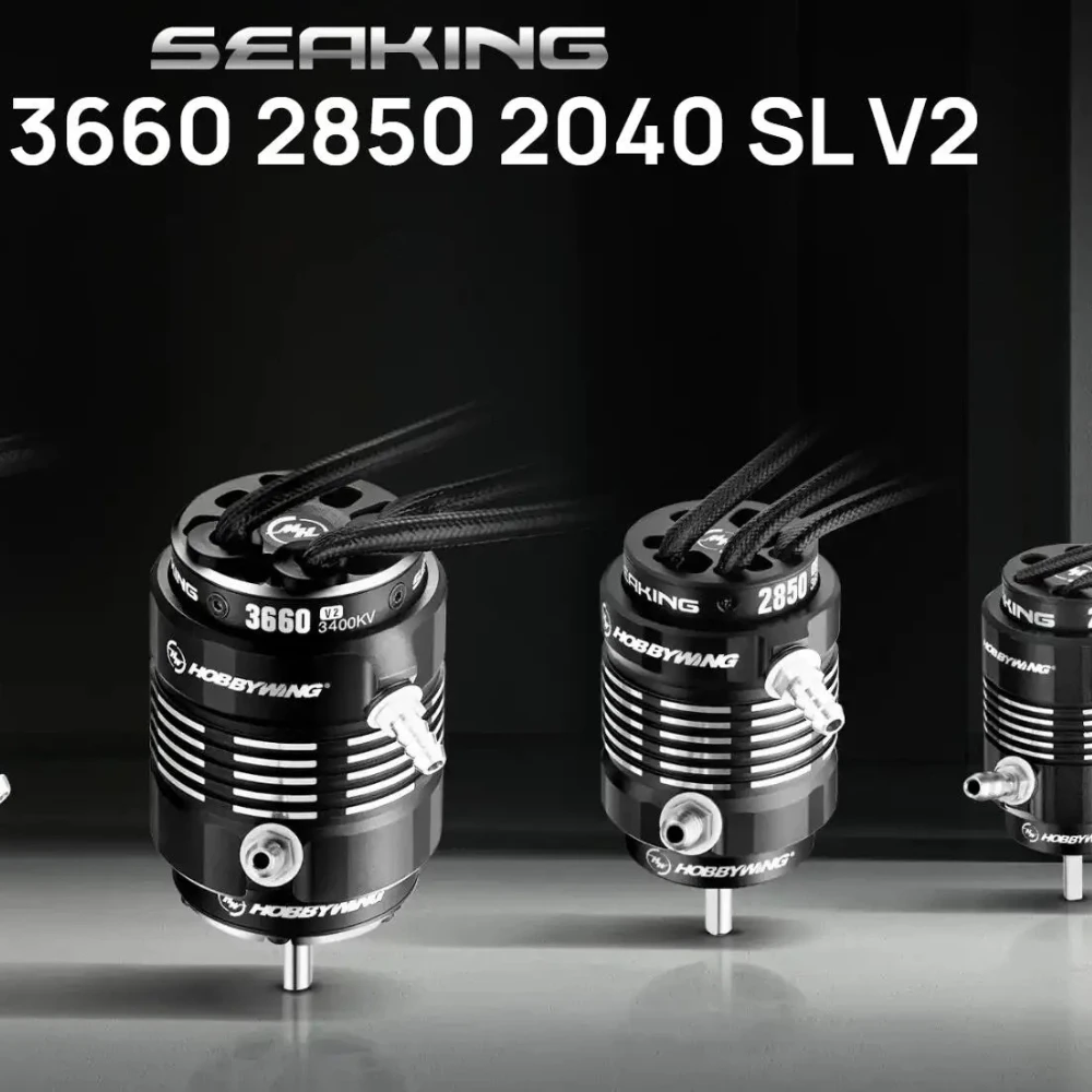 HOBBYWING SeaKing SL V2 Series Brushless Motor Multiple KV 2040 2850 3660 3674 Water‑Cooled For RC Racing Boat Marine Model