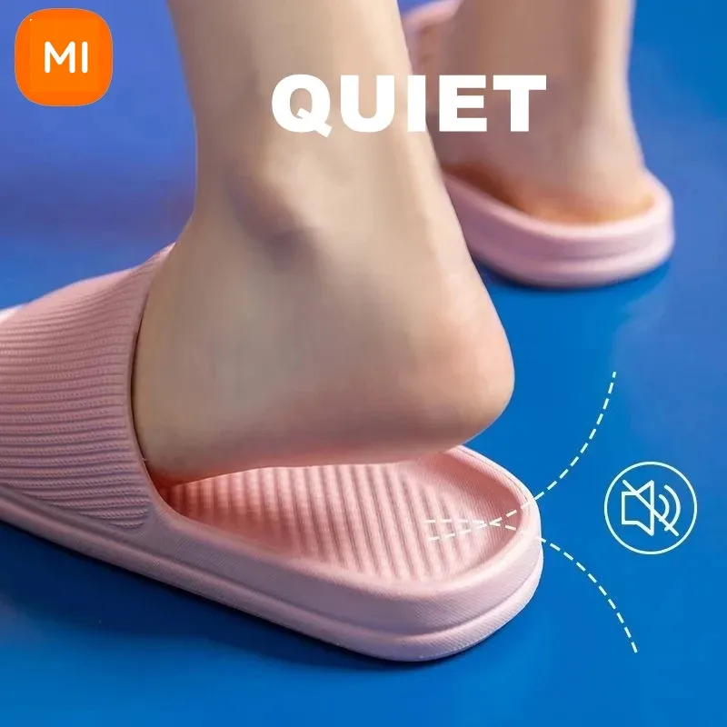 Xiaomi-Tongs coordonnantes pour hommes et femmes, sandales à la mode, semelle oligoptics à degrés, pantoufles confortables pour la maison, bain de