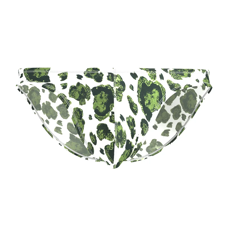 Men's triangle underwear ice silk quick drying thin, breathable, high elasticity, low waist, leopard print sexy view 5