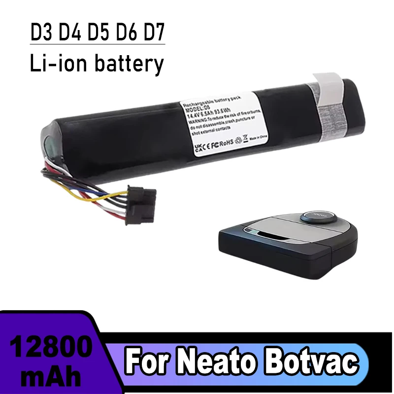 Оригинальный сменный литий-ионный аккумулятор 14,4 В 12800 мАч для подметального робота Neato Botvac D3 D4 D5 D6 D7 945-0225/205-0011