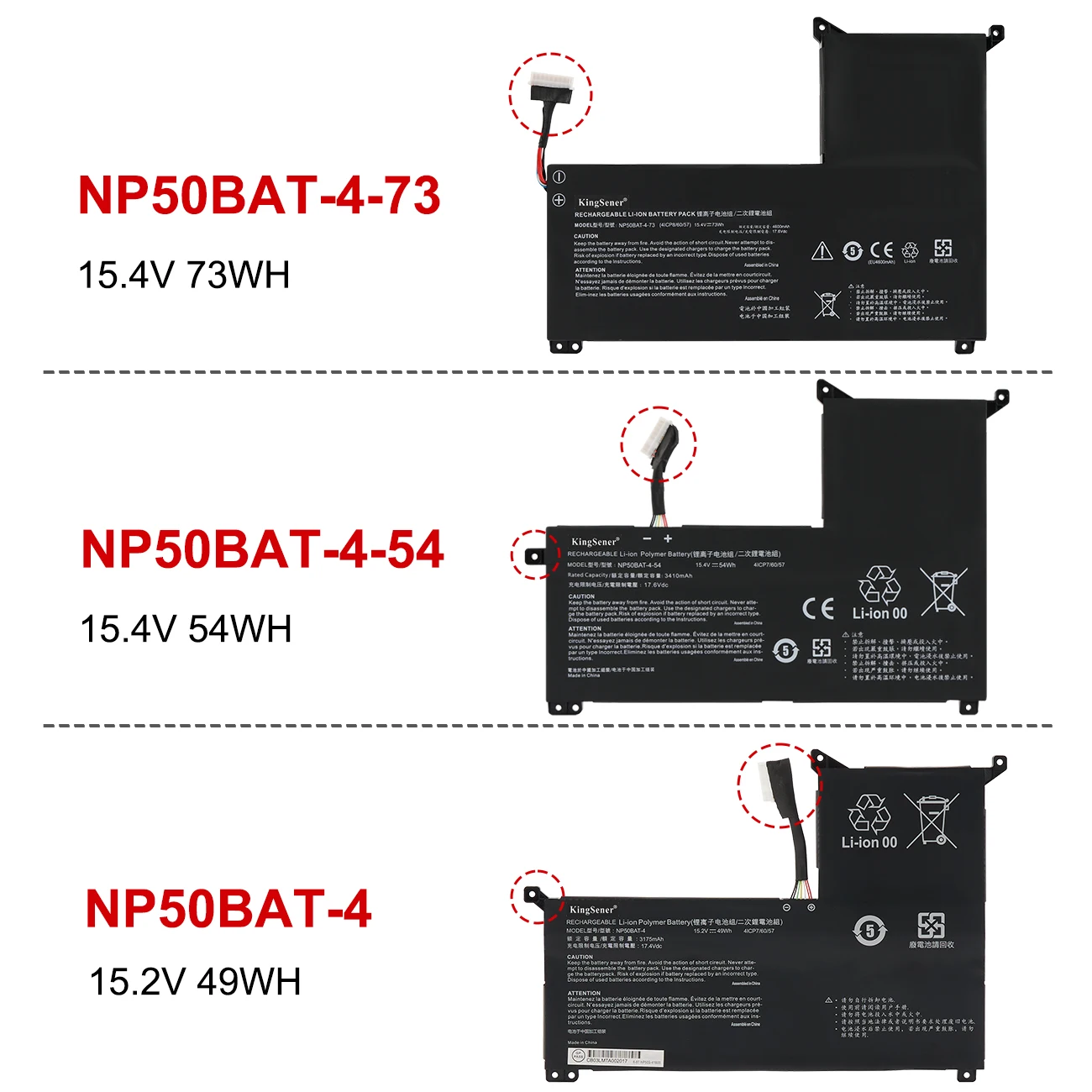 Imagem -05 - Bateria do Portátil Kingsener para Hasee Np50bat473 Tx8r7 Tx8r9 Tx9r7 Tx9r9 Clevo X15at X17at Schenker Foco Xmg 17 E23