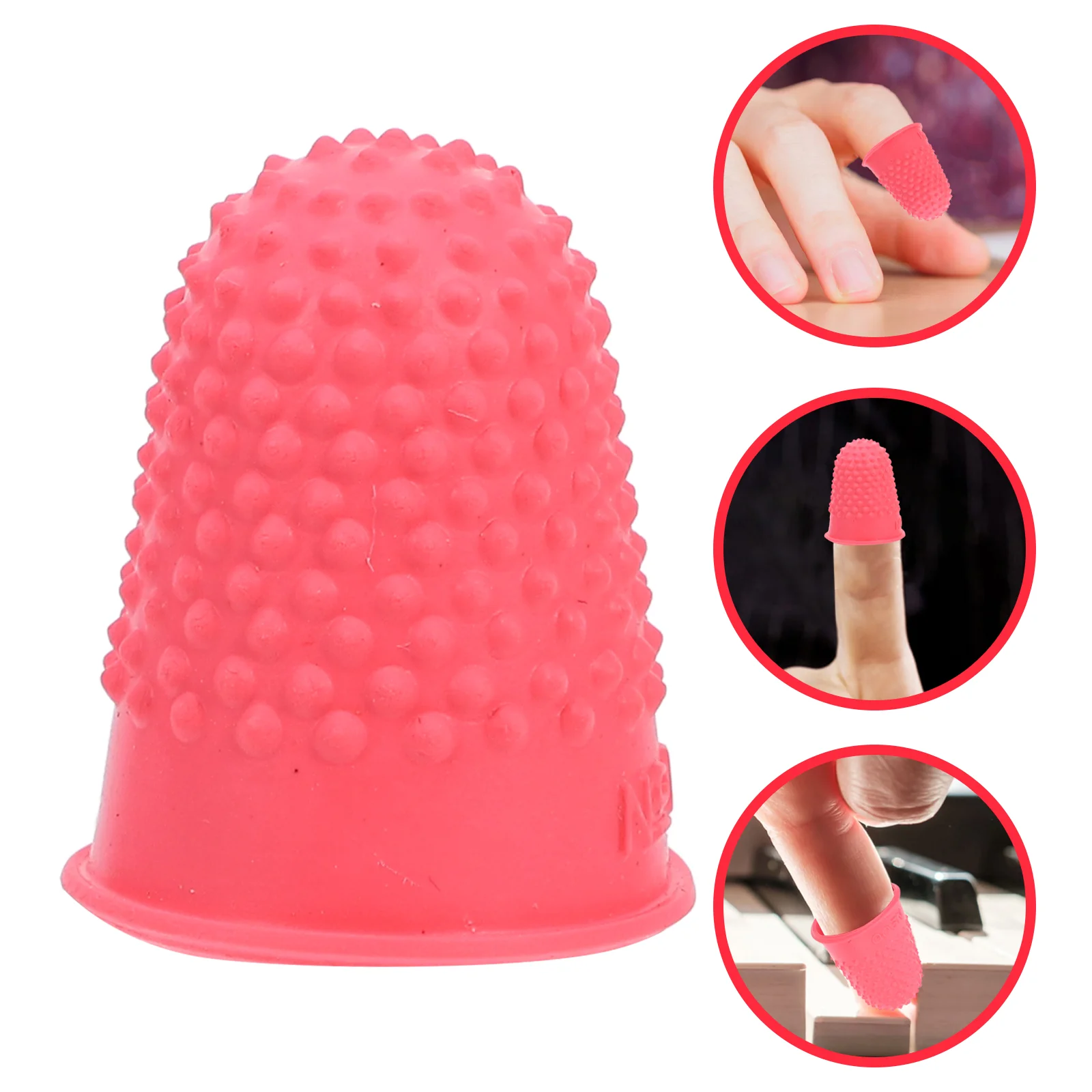 10 Pcs Finger Cots Protector for Practice Guitar Ukulele Protectors Caps Clear Guards Protective Case Supply Rubber Invisible