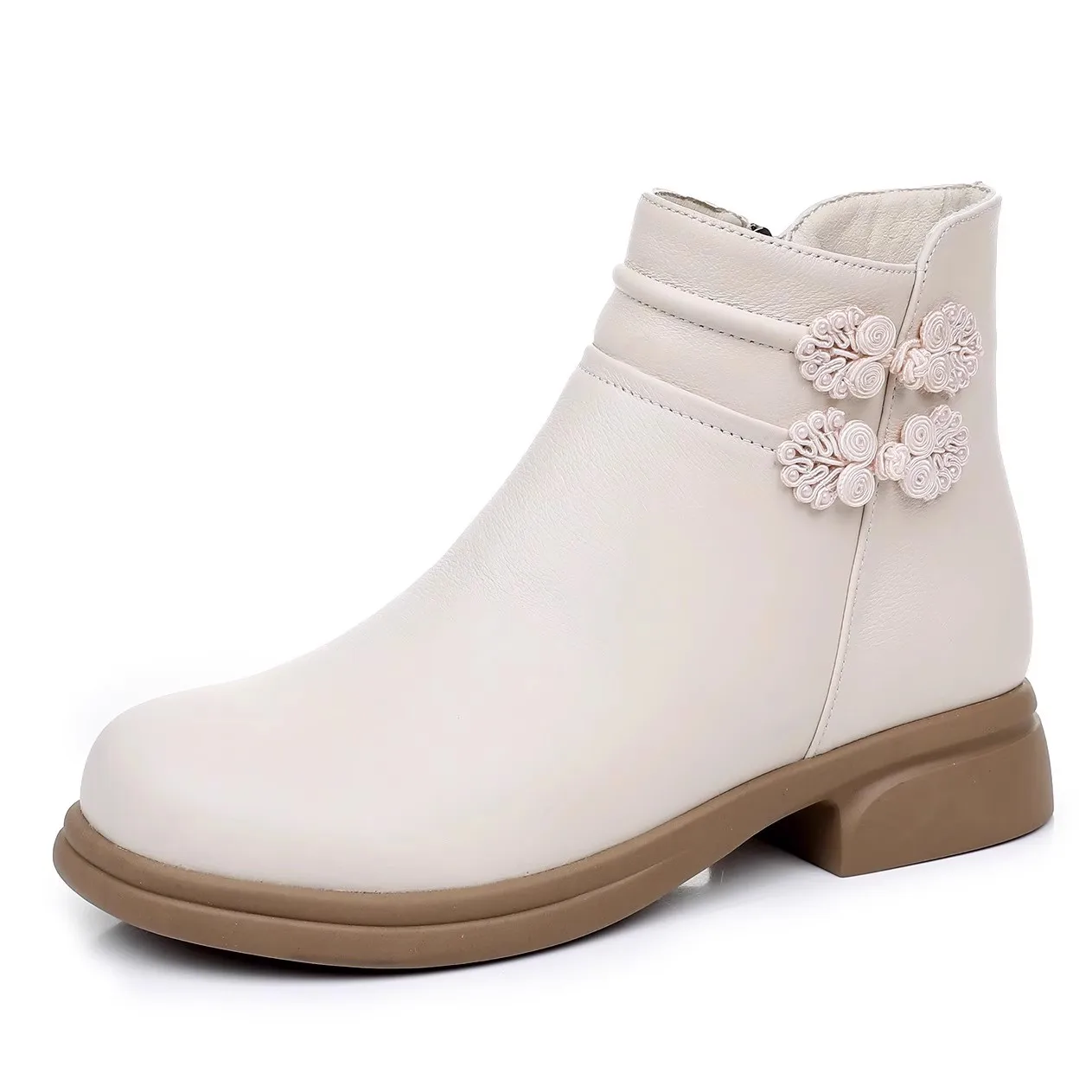 

Обувь для мам из натуральной кожи, короткие сапоги, новые женские осенне-зимние ботинки с плюшем, удобные женские ботильоны на мягкой подошве