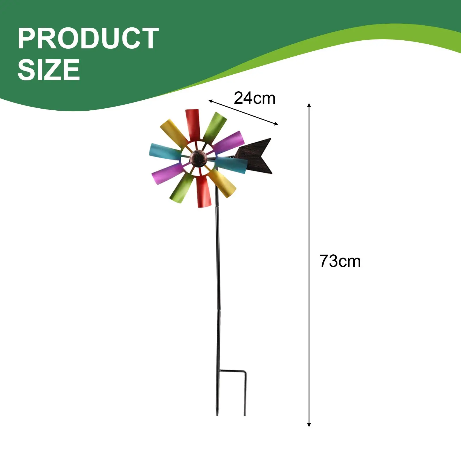 73cm metalowe wiatraki na zewnątrz ozdoby ogrodowe 360 stopni obrotowe wiatrak ozdoby trawnik metalowe wiatrak dekoracja