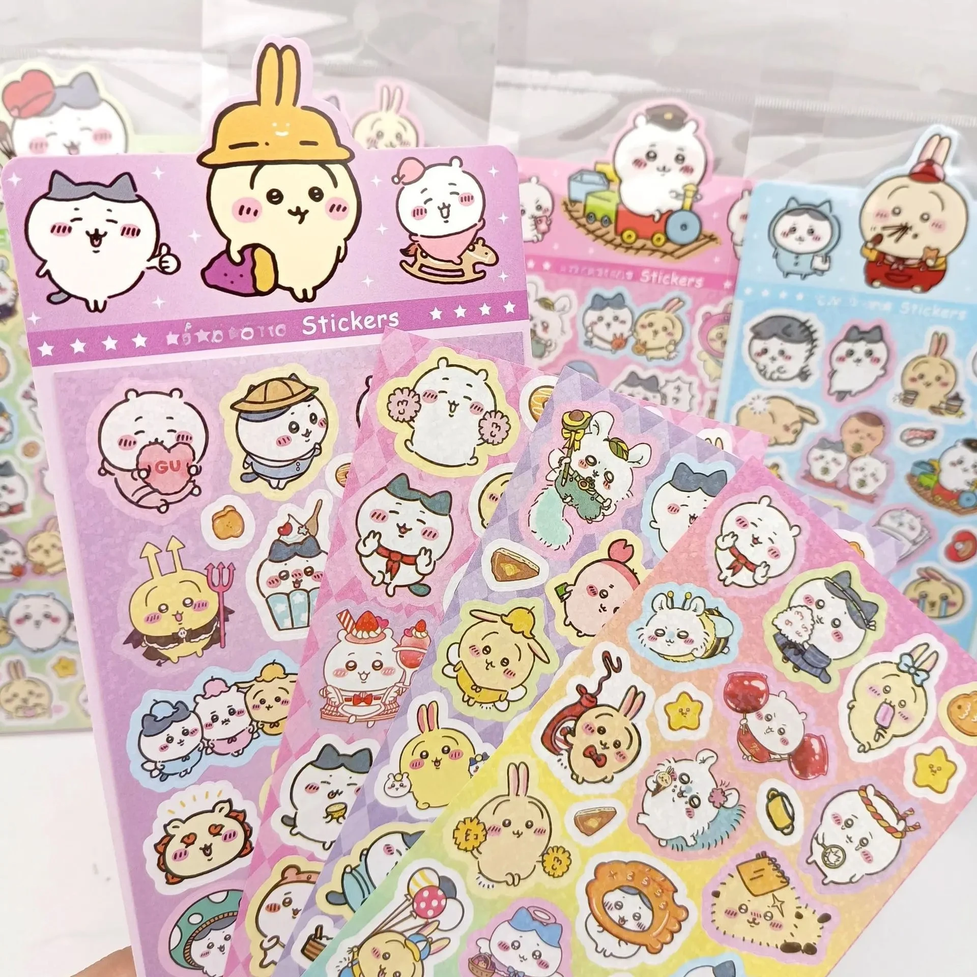 20Sheets Mix Kawaii Chiikawa Anime Stickers Cute Hand Acount Suitcase Phone Case Laptop Stickers Kids Toys Gifts