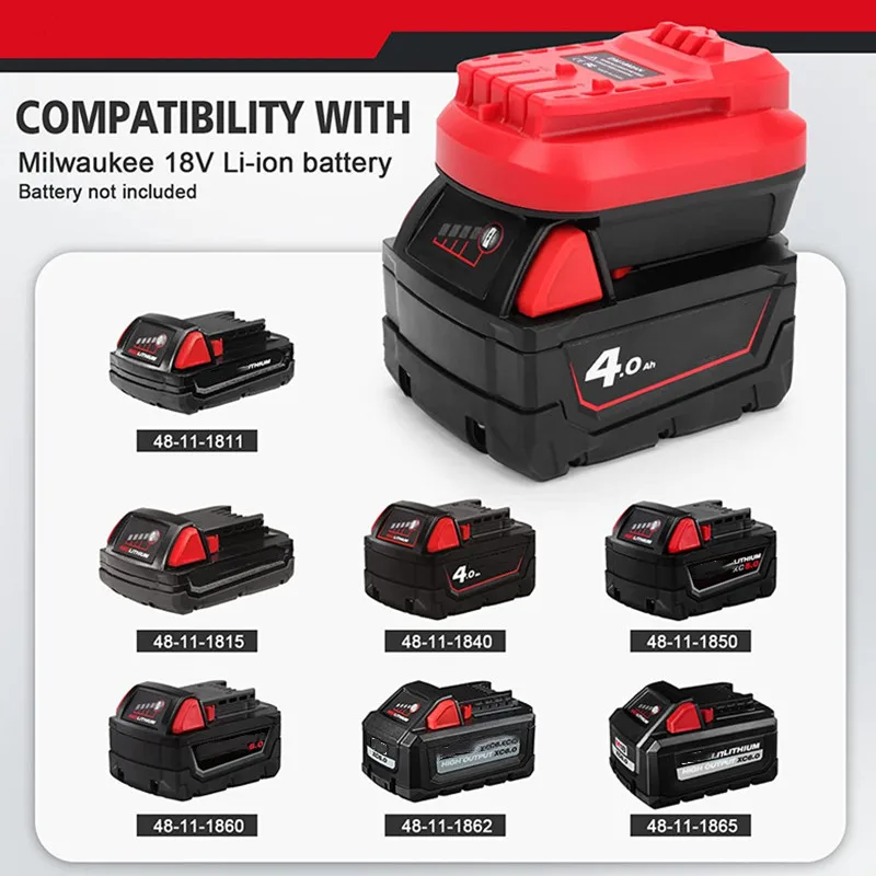 Battery Adapter For Craftsman 20V Cordless Tools,DM18MAN Adaptor For Dewalt 20V/MilWaukee 18V Li-On Battery Convert